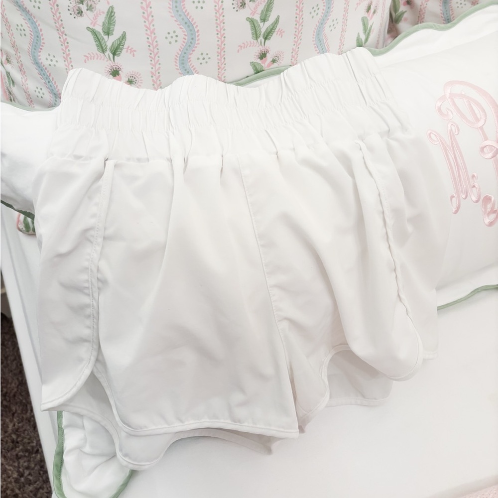Pink lily white athletic shorts